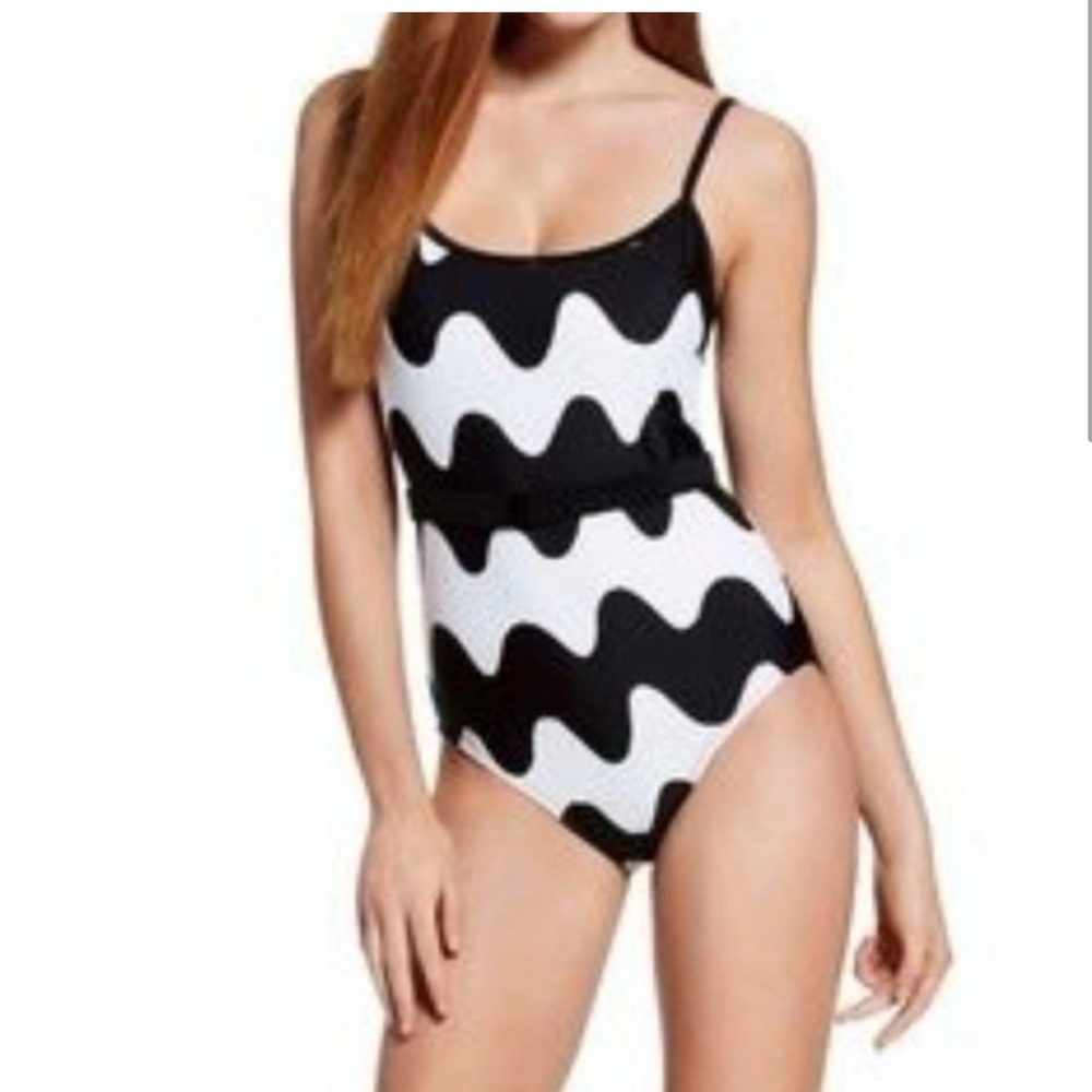 Marimekko x Target Black and White Wave Pattern Swimsuit